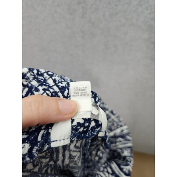 Three Dots Boho Style Navy & White Patterned Palazzos - Picture 5 of 5